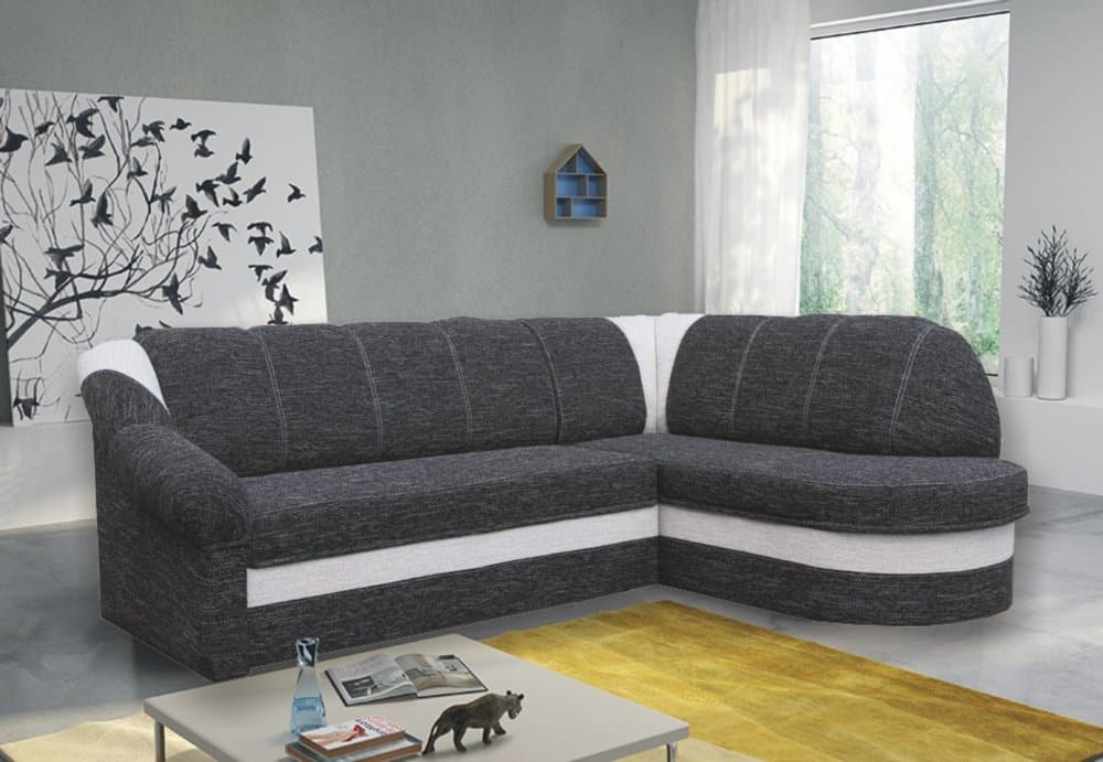 Rozkládací rohová sedačka Bonana pravá šedobílá - FALCO