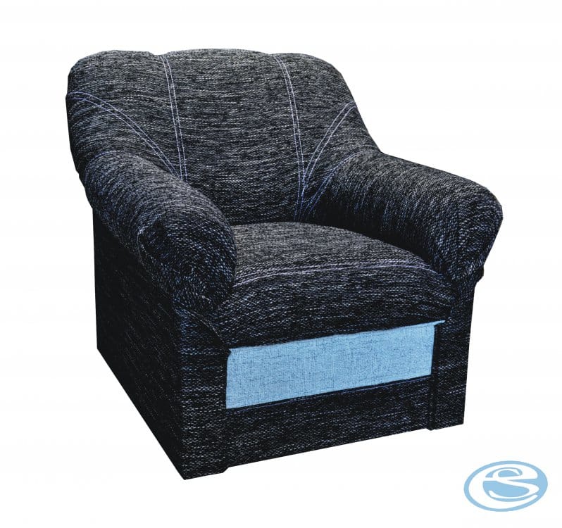 Křeslo Bonana šedobílá látka - FALCO