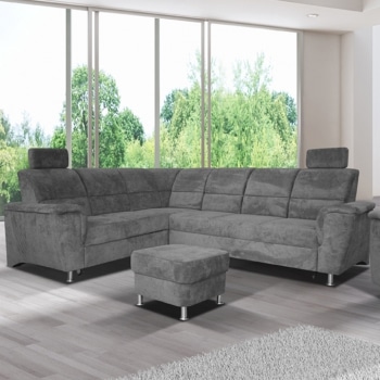 Rohová sedací souprava Santiago šedá levá - TempoKondela