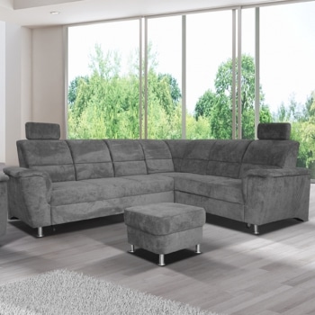 Rohová sedací souprava Santiago šedá pravá - TempoKondela