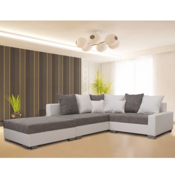 Rohová sedací souprava Petrana new šedobílá levá - TempoKondela