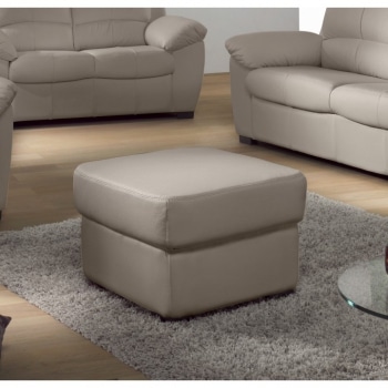 Kožený taburet Danilo šedý - TempoKondela