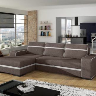 Rohová sedací souprava Finn tmavě hnědá - FALCO
