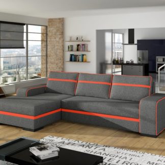 Rohová sedací souprava Finn šedo-oranžová - FALCO