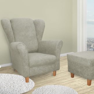 Křeslo ušák Jula šedá + taburet - FALCO