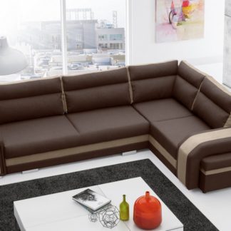 Sedací souprava Assan rozkládací hnědo-béžová - FALCO