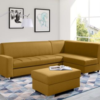 Rohová sedací souprava Mix rozkládací hořčice - FALCO