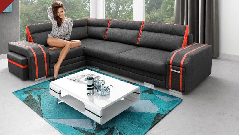 Rohová sedací souprava Avatar černá levá - FALCO