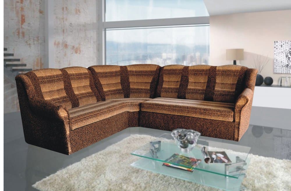 Rohová sedací souprava Agata pravá hnědá - FALCO