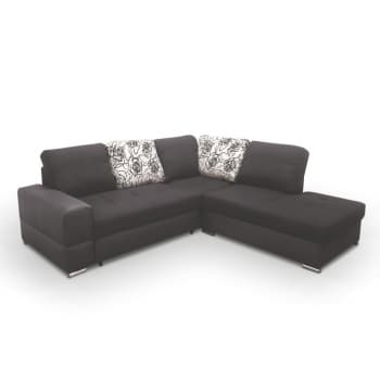 Rohová rozkládací sedací souprava Mulan černá pravá - TempoKondela