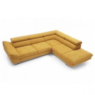 Rohová rozkládací sedací souprava Fabia horčicová pravá - TempoKondela