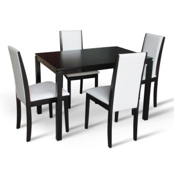 Jídelní sestava Venis New wenge-bílá 1+4 - TempoKondela