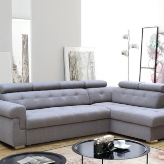 Rohová sedací souprava Atlantida rozkládací šedá pravá - PYKA