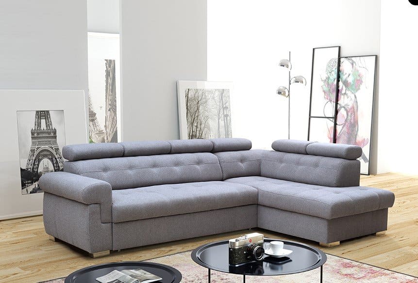 Rohová sedací souprava Atlantida rozkládací šedá pravá - PYKA