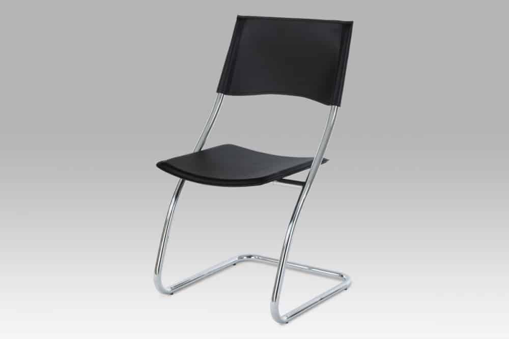 Židle chrom / černá koženka B161 BK Autronic