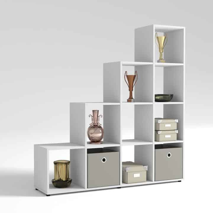 Regál pyramida, bílý, DTD laminovaná, NORAH 0000085805 Tempo Kondela