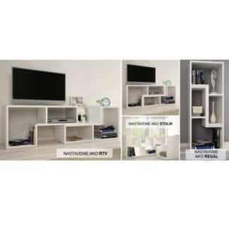 Multifunkční regál, bílá, DTD laminovaná, VARIO 0000139448 Tempo Kondela