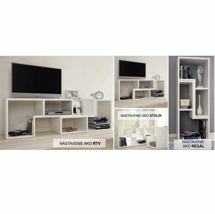 Multifunkční regál, bílá, DTD laminovaná, VARIO 0000139448 Tempo Kondela