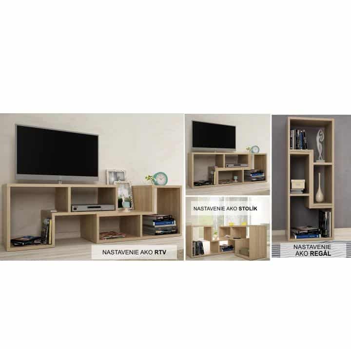 Multifunkční regál, dub sonoma, DTD laminovaná, VARIO 0000139451 Tempo Kondela