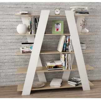 Moderní víceúčelový regál, dub sonoma / bílá, SALVI 0000132711 Tempo Kondela