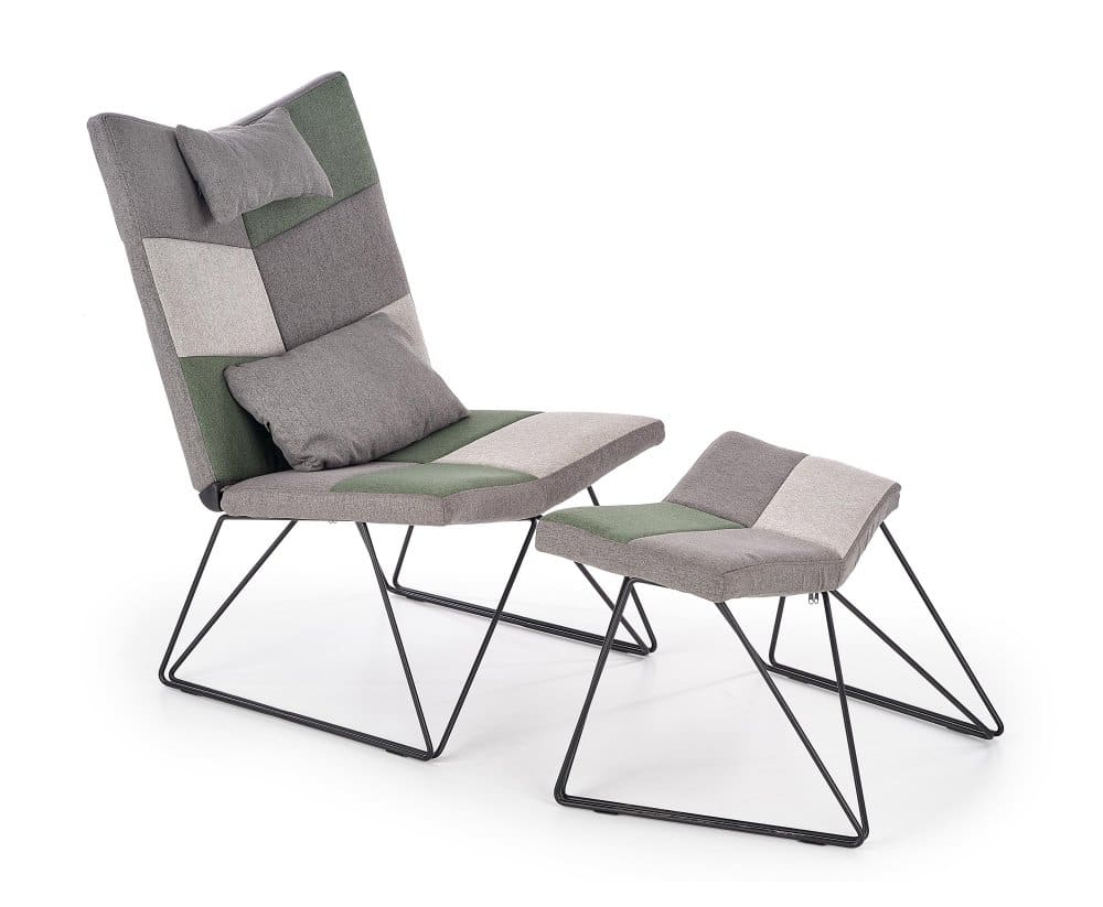 Křeslo s podnožkou REMIX vícebarevné Halmar