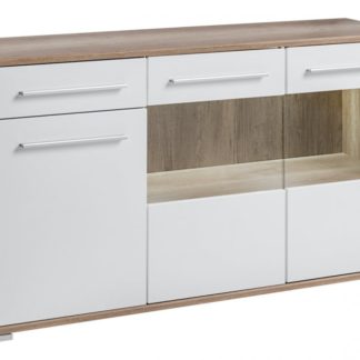 Komoda Saala dub monument/bílý lesk - HALMAR