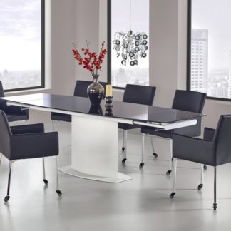 Jídelní rozkládací stůl ANDERSON černá / bílá Halmar