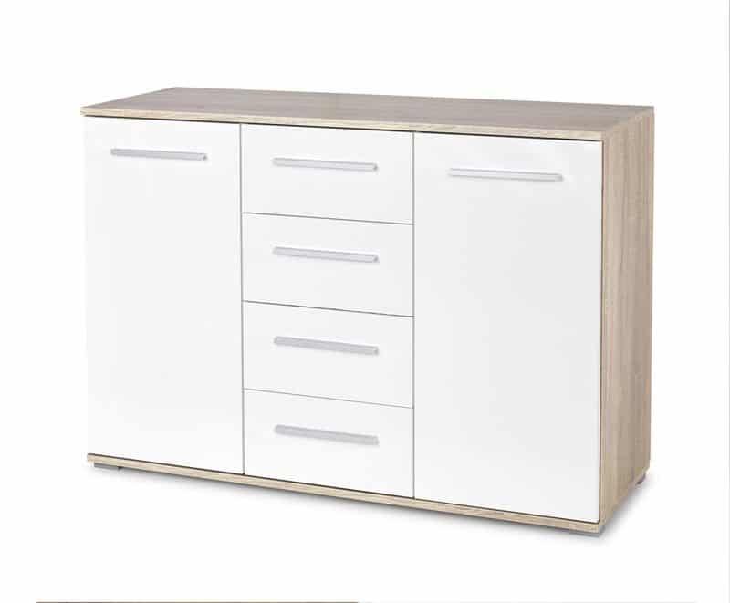 Komoda Lima KM4 dub sonoma/bílá - HALMAR