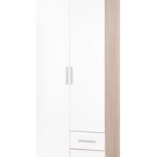 Šatní skříň Lima S2 dub sonoma/bílá - HALMAR