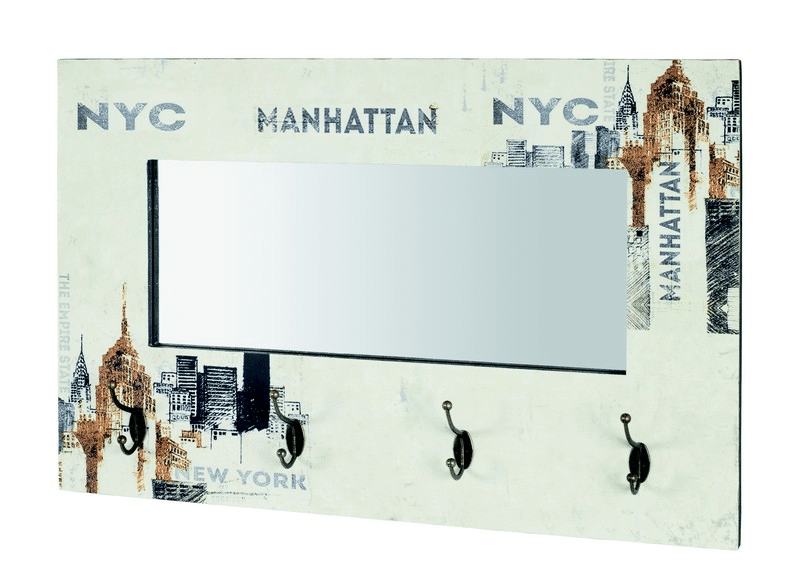 Nástěnný věšák se zrcadlem Manhat 15936