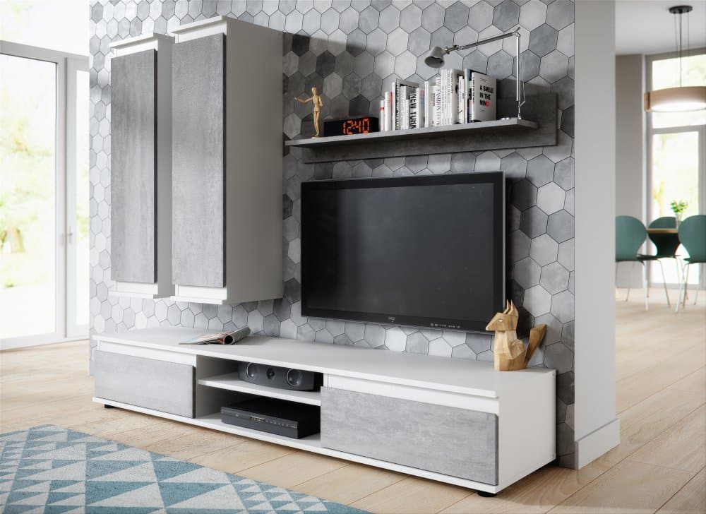 Obývací stěna Lado bílá/beton - FALCO