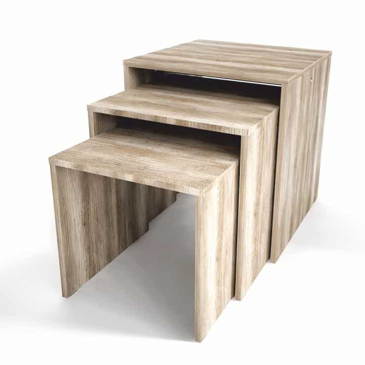 Sada tří příručních stolků, dub Canyon, SIPANI NEW 0000185700 Tempo Kondela