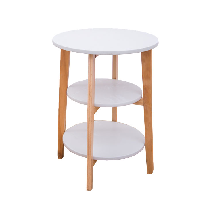 Příruční stolek, bílá/přírodní, KASE 0000235838 Tempo Kondela