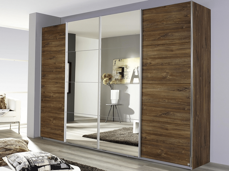 Šatní skříň Syncrono, 271 cm, dub stirling/zrcadlo