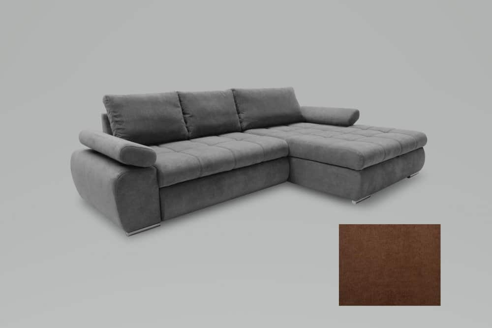 Rohová sedací souprava Inferno pravá hnědá - FALCO