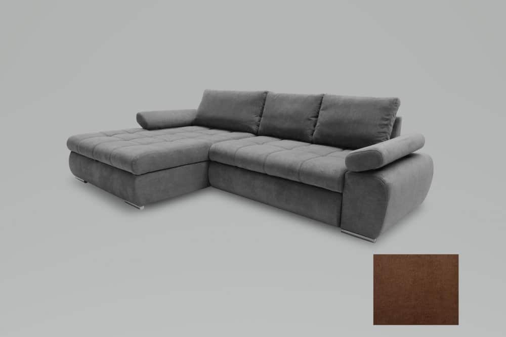 Rohová sedací souprava Inferno levá hnědá - FALCO