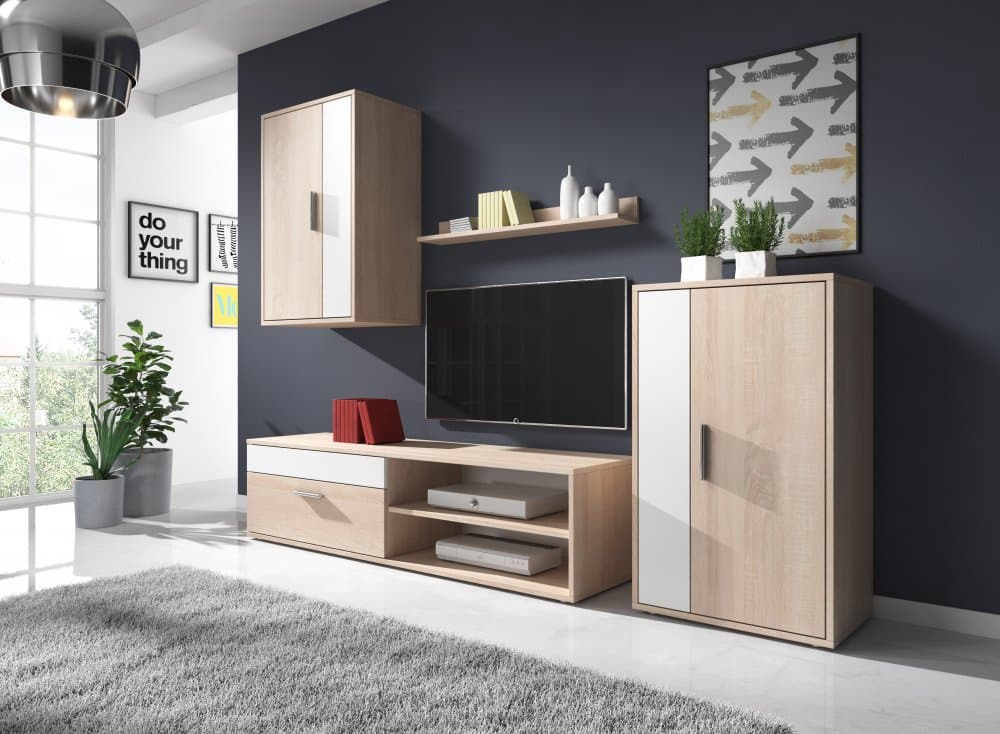 Obývací stěna Tok 1 dub sonoma/bílá - FALCO