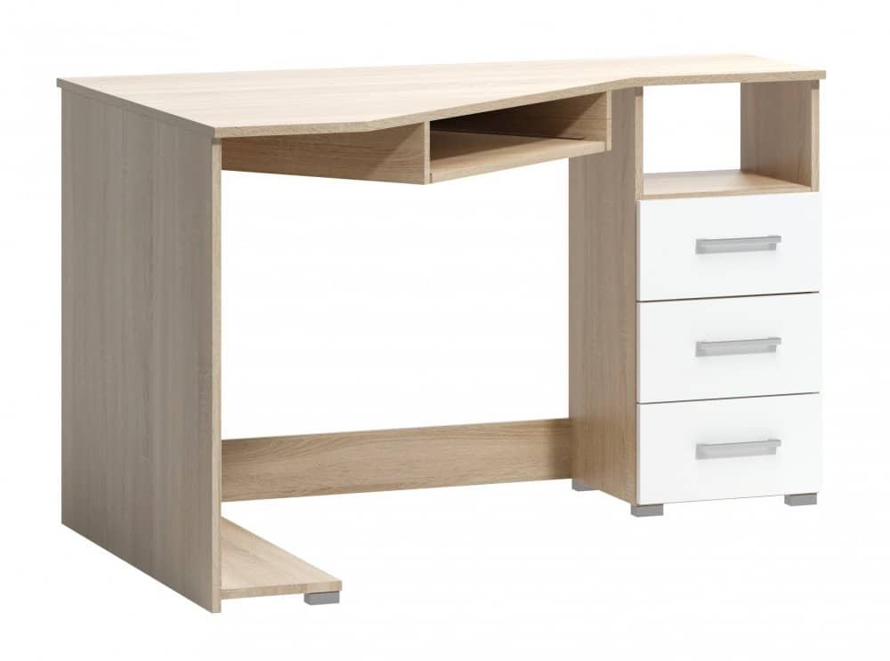 Rohový psací stůl Arta pravý dub sonoma/bílá - FALCO