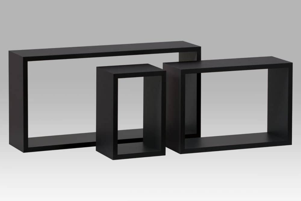 Nástěnná polička P-009 BK sada 3 ks Autronic