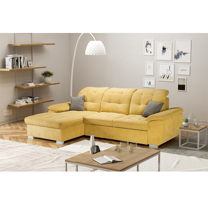 Sedací souprava, hořčicová, levá, EVANGELIN 0000237570 Tempo Kondela