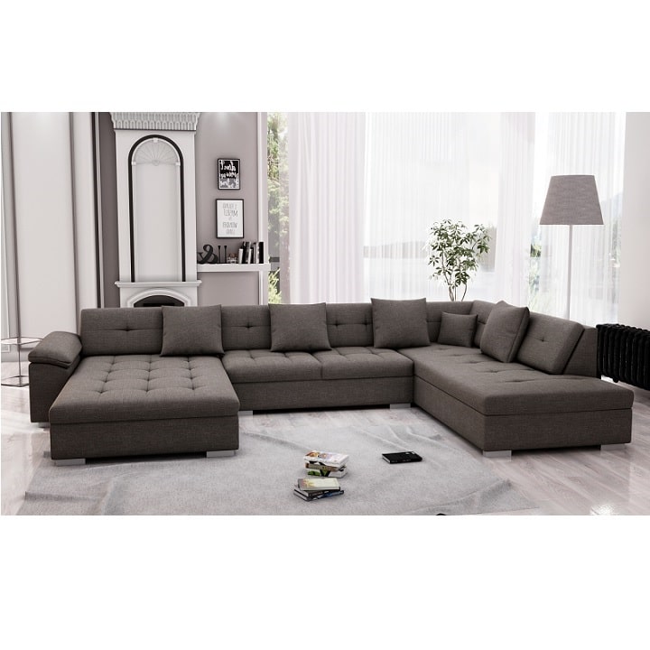 753/5000Sedací souprava, látka hnědošedá, pravá, Atoso ROH U 0000238079 Tempo Kondela