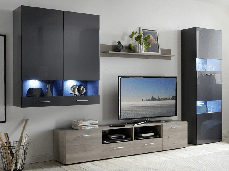 Obývací stěna Lance, s osvětlením