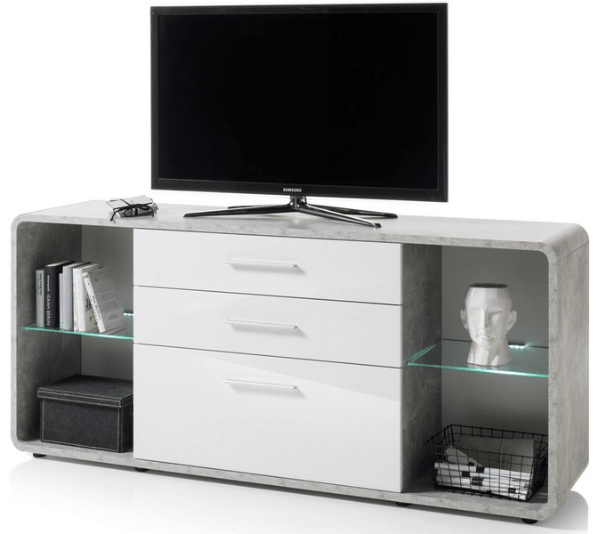 Široká TV skříňka Roof, s osvětlením