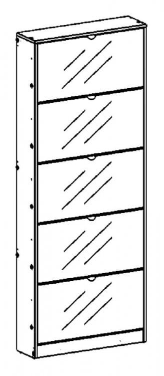 Botník se zrcadlem Bright 70052 dub lanýž - TVI