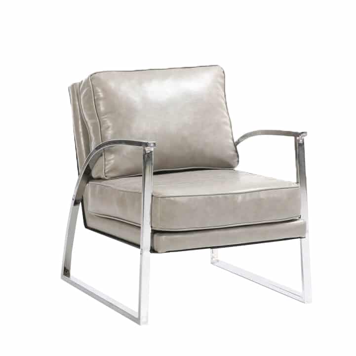 Designové křeslo, stříbrnošedá / chrom, KUMON 0000227973 Tempo Kondela