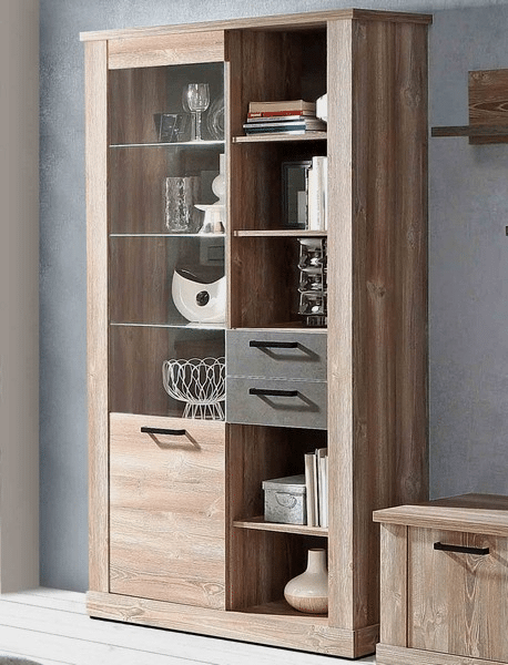 Vysoká vitrína Telida V73, s osvětlením