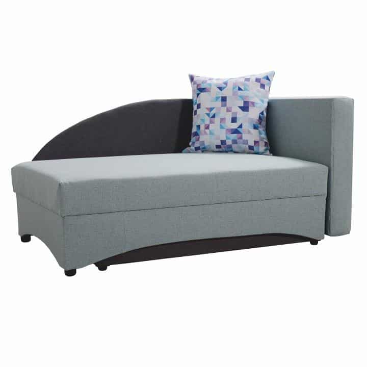 Rozkládací křeslo, pravá, mentol / šedá, látka, BELLA 0000186815 Tempo Kondela