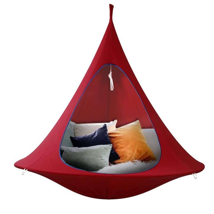 Závěsné houpací křeslo, červená, KLORIN CACOON HAMMOCK 0000217953 Tempo Kondela