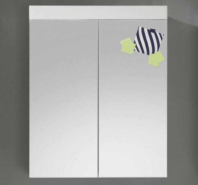 Koupelnová skříňka se zrcadlem Amanda 405, lesklá bílá