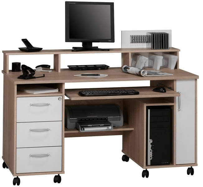 Psací stůl Model 9475, dub sonoma/bílý